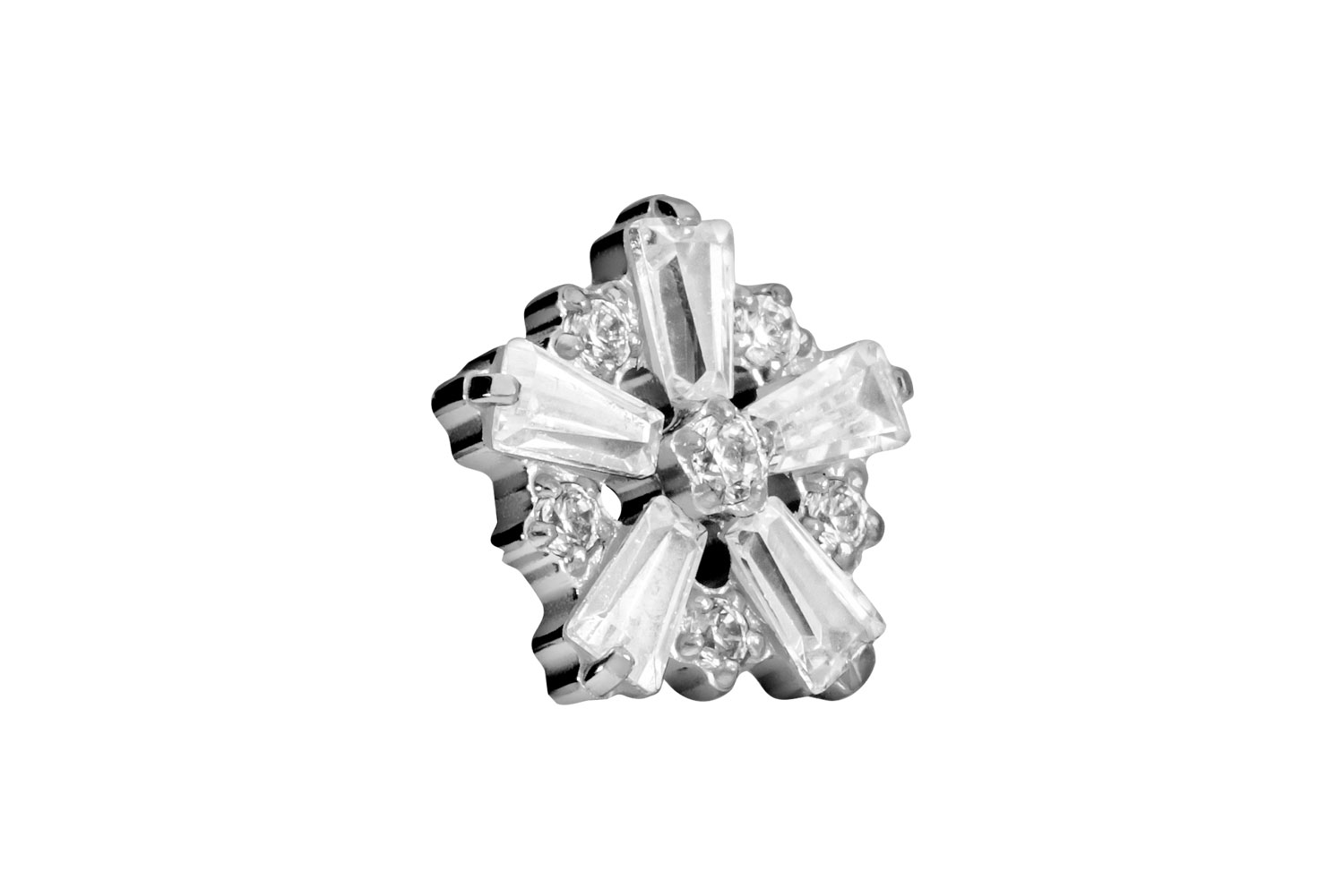 Titan Schraubaufsatz mit Außengewinde SCHNEEFLOCKE von Piercingline